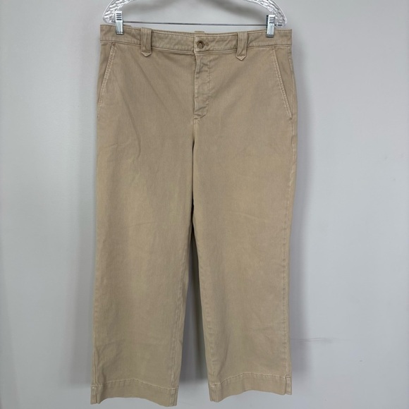 Faherty Wide Leg Organic Cotton Crop Pants Jeans Size 14 - Picture 1 of 7